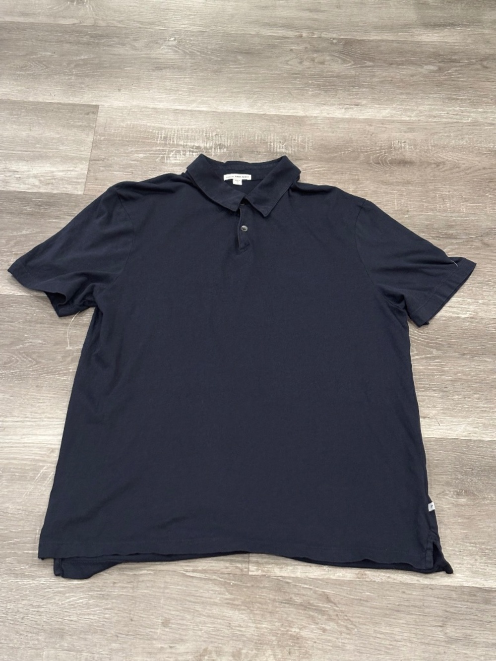 James Perse Sueded Jersey Polo Shirt Cotton Navy Pigment Mens 3 Size M